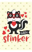Little Stinker - Cute Funny Skunk on Yellow Cover Valentine Gift Notebook