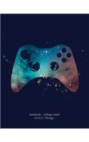 Notebook: Video Game Retro Game Controller School Gift 8.5x11 College Ruled(8 Video Game Players)