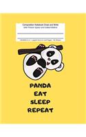 Panda Composition Notebook Draw and Write: Grades K-2 Story Journal with Picture Space and Dotted Midline