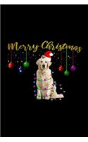 Merry Christmas: Merry Christmas Light Golden Retriever s Funny Dog Loves Journal/Notebook Blank Lined Ruled 6x9 100 Pages