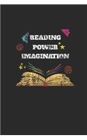 Reading Power Imagination: Graph Paper Notebook (6" x 9" - 120 pages) Reader Themed Notebook for Daily Journal, Diary, and Gift