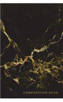 Composition Book: Marble + Gold Medium Lined Small Notebook - 110-Page Blank College Ruled Journal for Doodling Journaling Writing Notes (6 X 9)