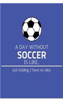 A Day Without Soccer Is Like... Just Kidding, I have No Idea