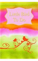 Little Bird to Do: 127 to Do Journal and Goals Lined Page Softcover Planner, College Ruled Notebook (6x9, 127 Pages), Bright/Waves(30 Mirage)