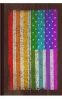 Rainbow Us Flag Journal Notebook