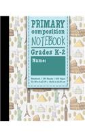 Primary Composition Notebook: Grades K-2: Primary Composition Books, Primary Composition Kindergarten, 100 Sheets, 200 Pages, Cute World Landmarks Cover
