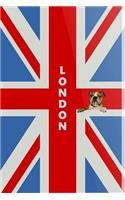LONDON Notebook: Union Jack English Bulldog Journal: for School, the Office, or Home! (6 x 9 inches, 110 pages)