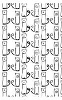Bullet Journal Notebook for Cat Lovers Funny Tall Cats Pattern 1: 112 Page Numbered Graph Style Grid Bullet Journal with Index Pages and Key Pages in Portable 6 X 9 Size.