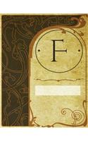 Monogram "f" Sketchbook: Blank Art Pad Notebook Journal