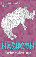 Muster Malvorlagen - Stressabbau-Designs - Tier - Nashorn