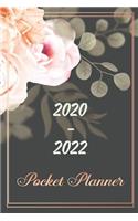 2020-2022 Pocket Planner: Pretty Sakura Floral, 3 Year Calendar Agenda Planner with Holiday
