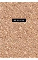 Journal: Luxury Rose Gold Notebook: 120-Page Lined - Sparkly Glitter Effect