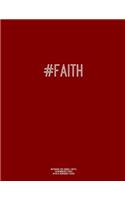 Notebook for Cornell Notes, 120 Numbered Pages, #faith, Burgundy Cover