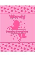 Wendy Dancing Snowflake: Personalized Draw & Write Book with Her Unicorn Name - Word/Vocabulary List Included for Story Writing