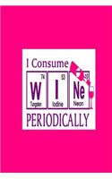 I Consume W I Ne Periodically (Tungsten 74, Iodine 53, Neon 10): 2020 Diary Weekly Planner - Week Per View. Gift for Scientist - Wine Loving Science Teacher, Student, Professor - Period Table Humor
