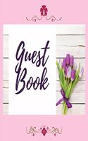 Premium Guest Book- Tulips - For any occasion - 80 Premium color pages - 8.5 x8.5