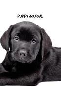 Puppy Journal: 8 x 10 inch dog notebook, Labrador Retriever, Black Labrador, dot grid journal, 150 pages