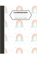 Composition: Book - Wide Ruled - Cute Notebook with Pink Pastel Rainbow - Journal for Students / Teachers - 7.44 x 9.69(Back to School Notebooks)