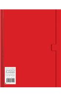 Red large plain & simple 18 month planner 2017