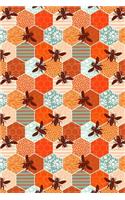 Journal Notebook Honey Bees Pattern 3: 110 Page Plain Blank Journal For Drawing, Writing, Doodling In Portable 6 x 9 Size.(37 Noteworthy Series Unlined)