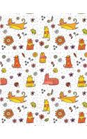 My Big Fat Journal Notebook For Cat Lovers Funny Flying Cats Pattern 1
