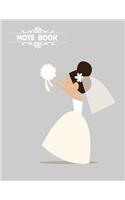 Notebook: Wedding Cover Notebook Journal Diary, 110 Lined pages, 8.5" x 11" 110 lined pages
