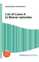 List of Leave It to Beaver Episodes: (English)