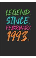 Legend Since February 1993: Birthday Gift or Anniversary Gift Idea - Graph Paper Notebook