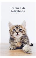 Carnet de téléphone: Pratique à côté du téléphone - Modèles pour les appels téléphoniques - Design: Chat mignon
