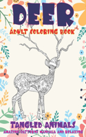 Adult Coloring Book Tangled Animals - Amazing Patterns Mandala and Relaxing - Deer