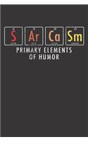 Notebook: Sarcasm Primary Element Of Humor Science Teacher Student Dot Grid 6x9 120 Pages Journal