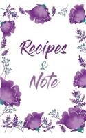 Recipes & Notes: Blank Recipe Book, Recipe Journal