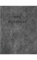RPG Notebook: Mixed paper: Hexagon, Dot Graph, Dot Paper, Pitman: For role playing gamers: Notes, tracking, mapping, terrain plans: Vintage Grey Leather cover des(4 RPG)