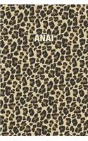 Anai: Personalized Notebook - Leopard Print (Animal Pattern). Blank College Ruled (Lined) Journal for Notes, Journaling, Diary Writing. Wildlife Theme Des