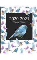 2020-2021 Monthly Planner: Pretty Bird Gift for Mom. 2-Year Planner with Holidays. Organize Appointments and Events with 2-Page Monthly Calendar Views + Month-at-a-Glance Page