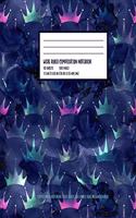Blue Crown Sparkle Composition Notebook: Wide-Ruled, 100 Page, Lined, 7.5 in x 9.25 in (19.05 x 23.495 cm)