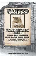 Wanted Cat Ragamuffin Gray Notebook
