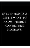 If Everyday Is a Gift, I Want to Know Where I Can Return Monday