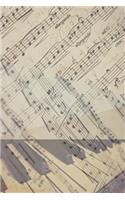 Piano Theme Blank Lined Journal