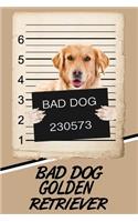 Bad Dog Golden Retriever: Blank Cookbook Recipes & Notes Featuring 120 Pages 6x9