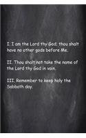 Religious Journal First 3 Commandments Chalkboard Style: (notebook, Diary, Blank Book)