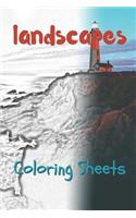 Landscape Coloring Sheets: 30 Landscape Drawings, Coloring Sheets Adults Relaxation, Coloring Book for Kids, for Girls, Volume 1