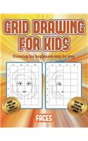 Drawing for beginners step by step (Grid drawing for kids - Faces)