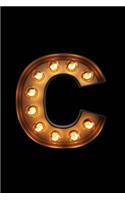 C: Glowing C Initial Notebook: Monogram Initial C Journal - Personalized Notebook(3 Initial Notebooks)