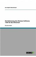 Die Bedeutung des Mainzer Hoffestes 1184 für das Rittertum