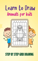 Learn to draw animals for kids (step by step grid drawing)