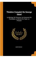 Théâtre Complet De George Sand