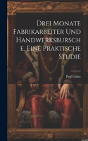 Drei Monate Fabrikarbeiter und Handwerksbursche. Eine praktische Studie