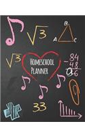 Homeschool Planner: Black Chalkboard Teacher Journal Planner Notebook Organizer - Daily Weekly Monthly Annual Activities Calendars To Do Class Lists Grade Tracker- Back