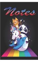 Notes: Funny Unicorn Notebook For Kids, Journal, Diary size 6x9